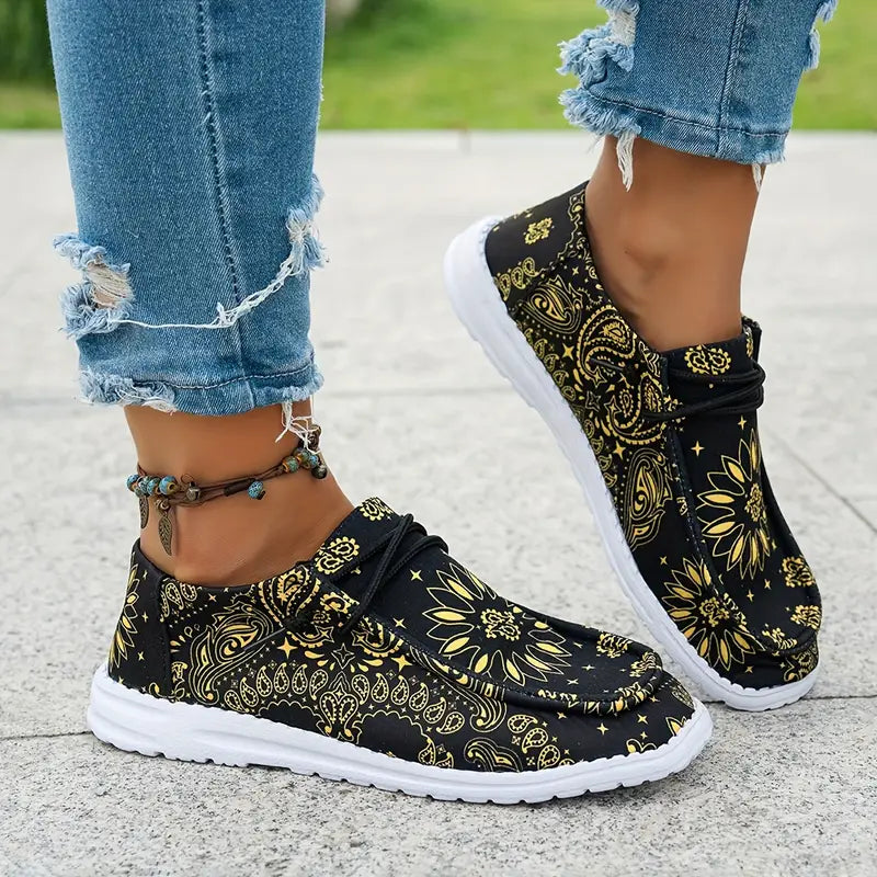 Isavella – Letnie Buty Na Co Dzień z Kwiatowym Wzorem
