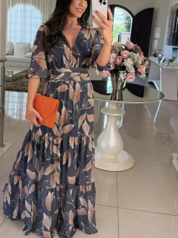 Lella – Stylowa Sukienka Maxi w Kwiaty