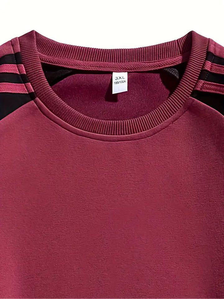 Maddox – Bluza z Paskami Na Rękawach i Okrągłym Dekoltem