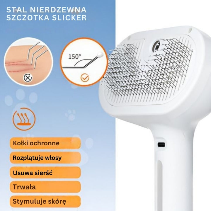 FurEase - Akumulatorowa Szczotka Parowa Do Pielęgnacji Zwierząt