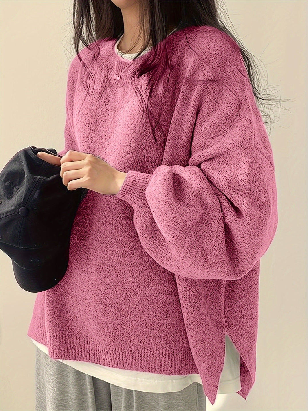 Pearline – Sweter z Okrągłym Dekoltem i Długim Rękawem