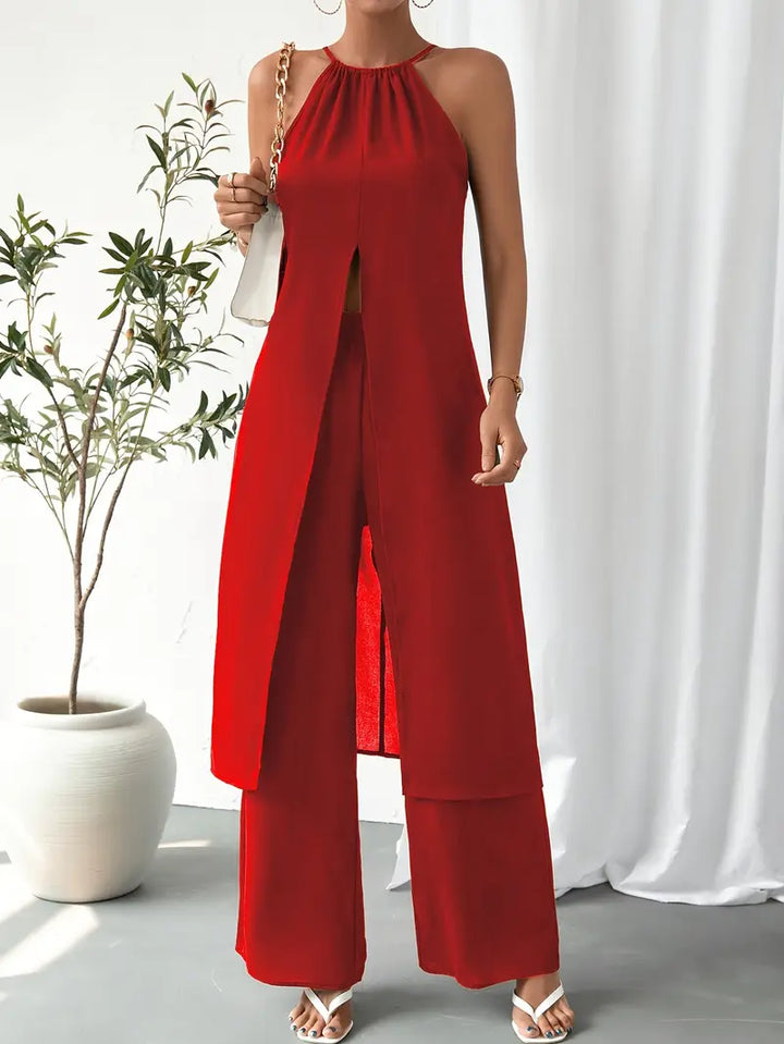 Eirini - Elegancki Dwuczęściowy Zestaw Bez Rękawów
