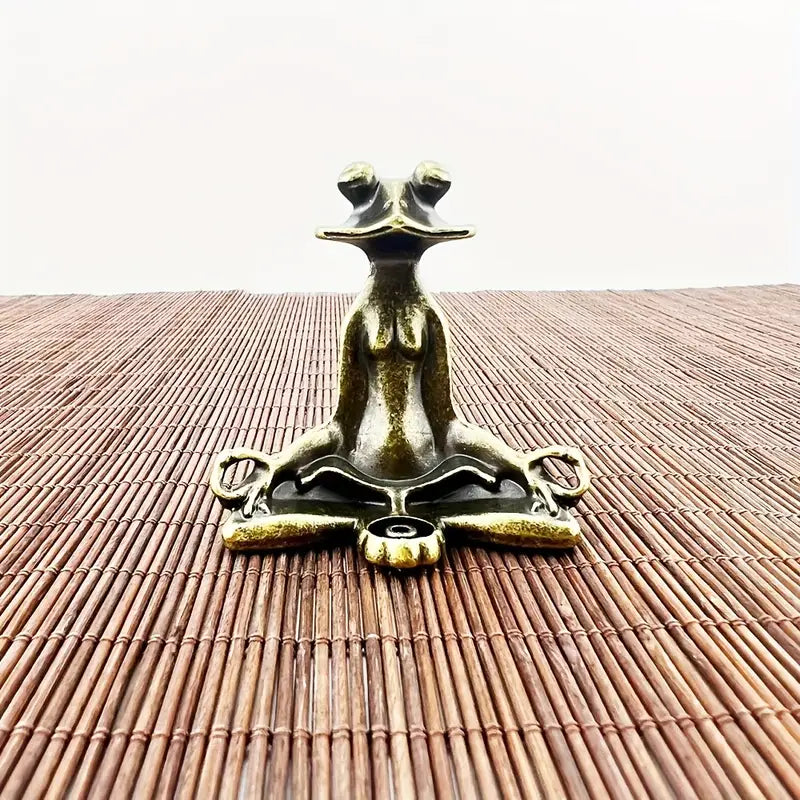 Meditoad – Elegancki Metalowy Uchwyt Na Kadzidełka w Kształcie Zaby
