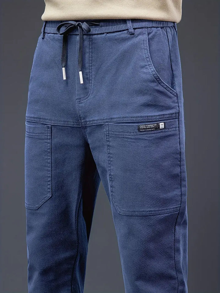 Jarrett – Eleganckie Spodnie Jogger z Troczkiem w Pasie