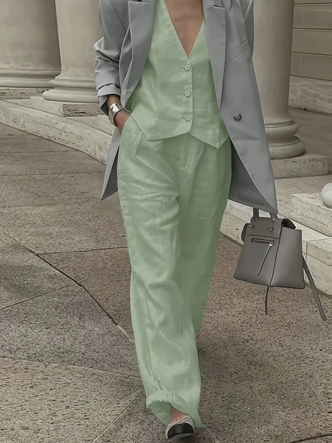 Jorja – Elegancki Dwuczęściowy Zestaw Bez Rękawów