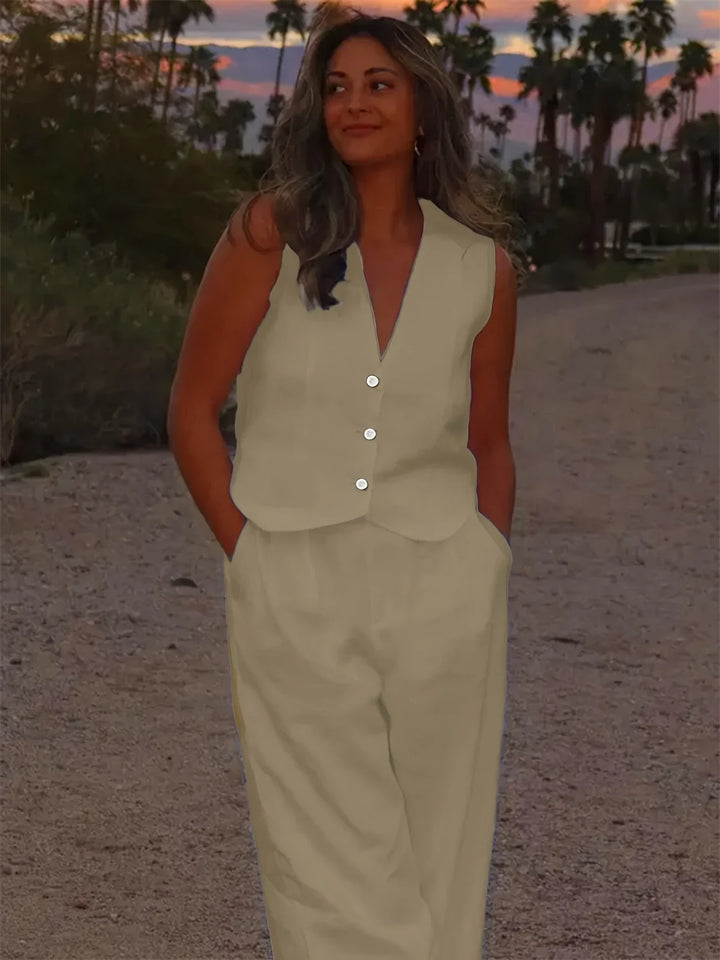 Jorja – Elegancki Dwuczęściowy Zestaw Bez Rękawów