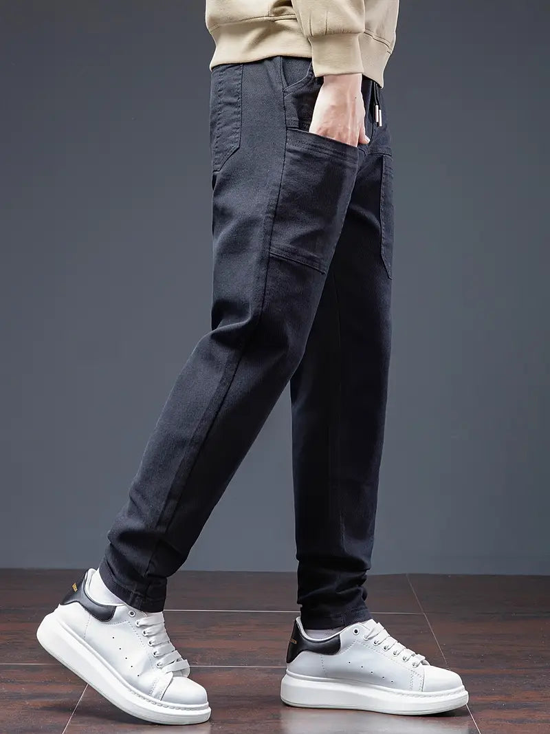 Jarrett – Eleganckie Spodnie Jogger z Troczkiem w Pasie