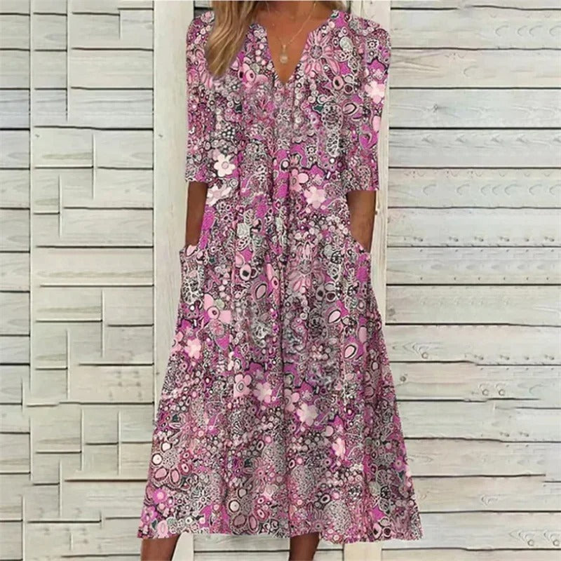 Jannama – Elegancka Letnia Sukienka Zakrywająca Brzuch