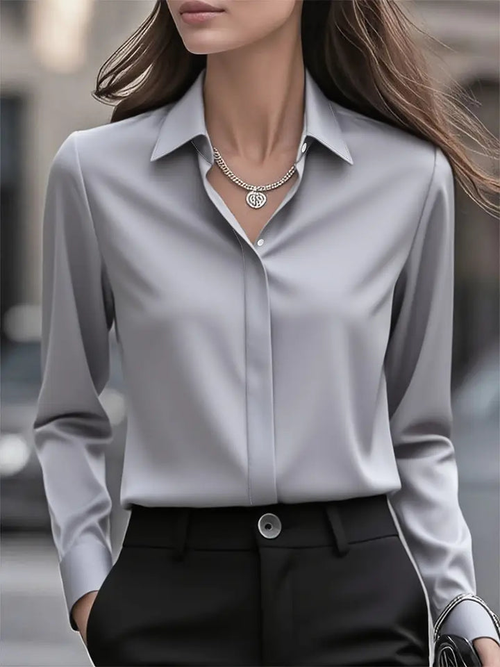 Amiliana – Elegancka Koszula z Długim Rękawem i Guzikami