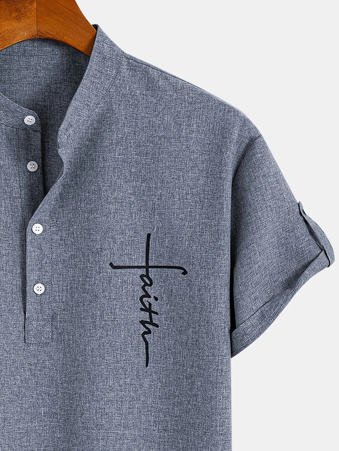 Elliott – Elegancka Koszula z Krótkim Rękawem i Stójką