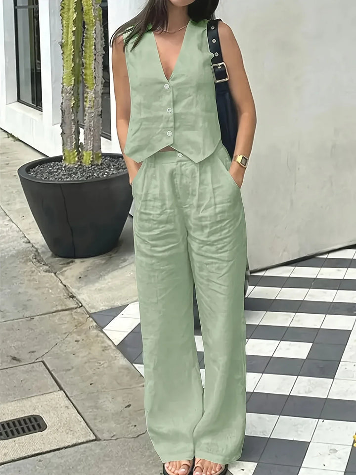 Jorja – Elegancki Dwuczęściowy Zestaw Bez Rękawów