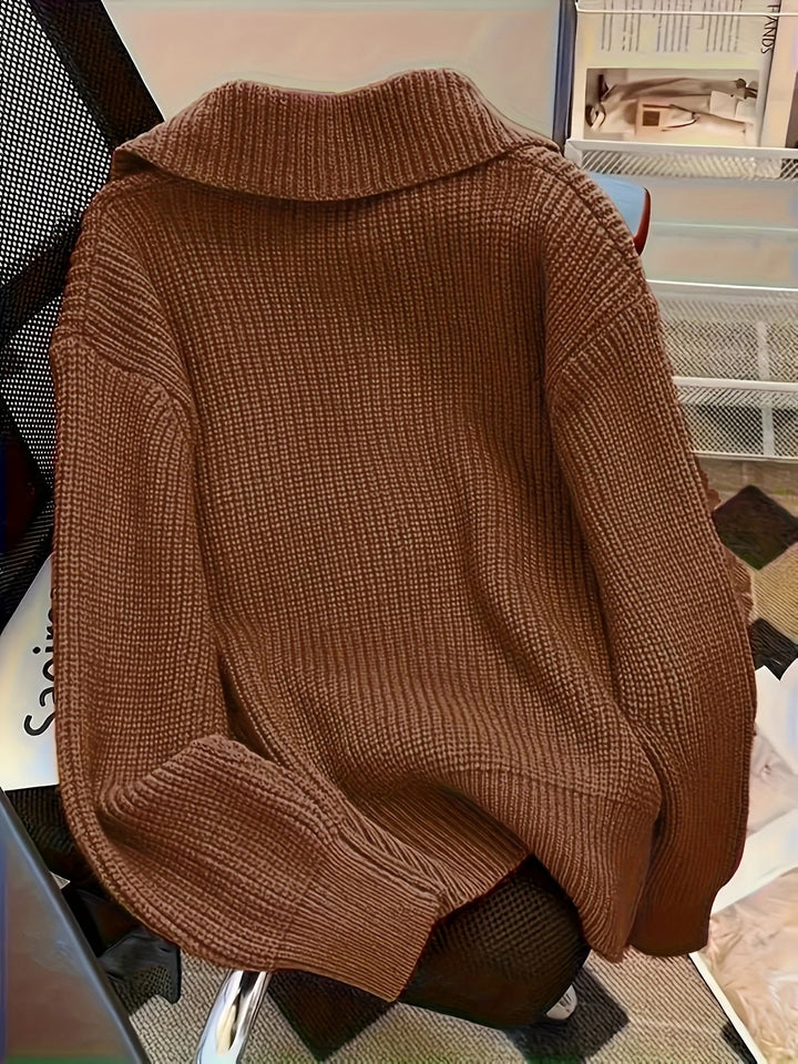 Amy – Sweter z Długim Rękawem w Stylu Casual