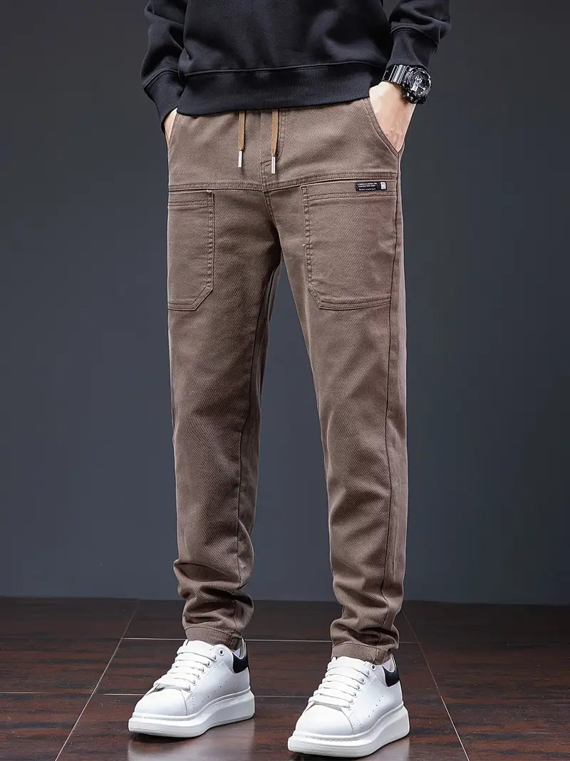 Jarrett – Eleganckie Spodnie Jogger z Troczkiem w Pasie