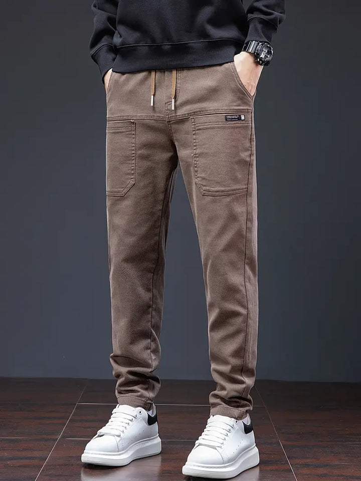 Jarrett – Eleganckie Spodnie Jogger z Troczkiem w Pasie