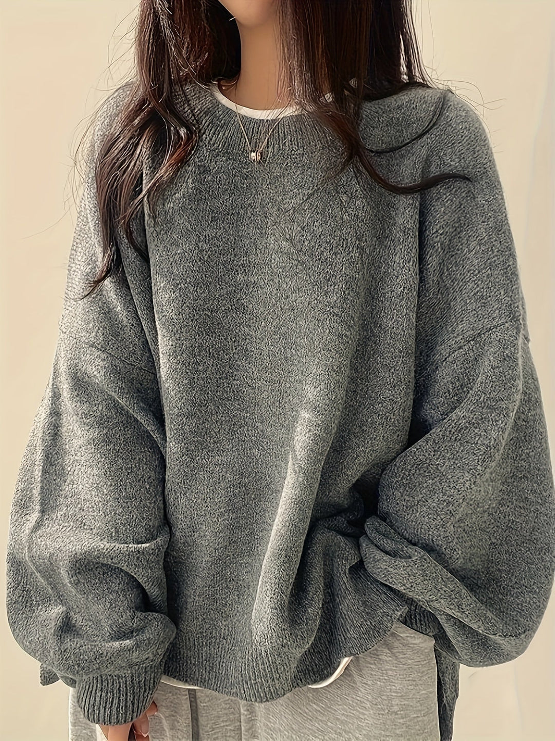 Pearline – Sweter z Okrągłym Dekoltem i Długim Rękawem
