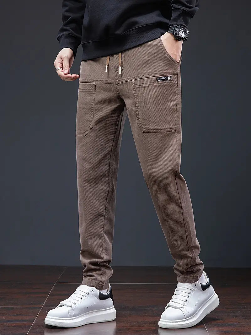 Jarrett – Eleganckie Spodnie Jogger z Troczkiem w Pasie