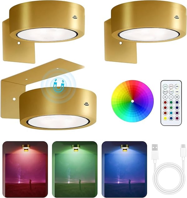 GlowFrame – Magnetyczna Lampa do Obrazów z 13 Trybami Swiecenia (Zestaw 3 Sztuki)