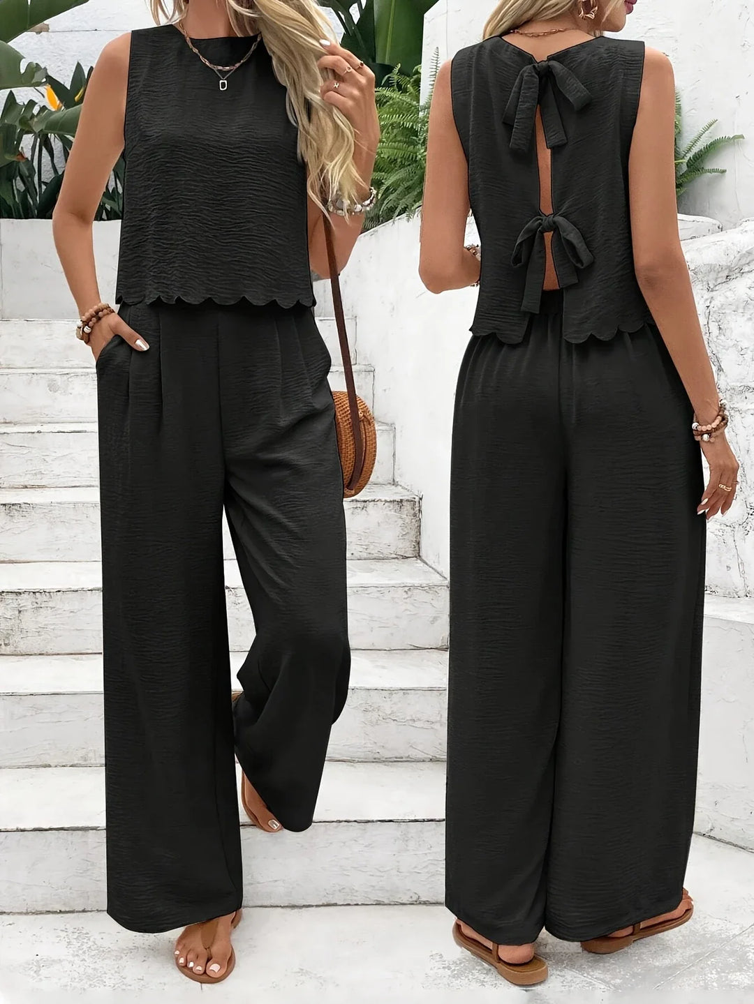 Raya – Stylowy Dwuczęściowy Zestaw Bez Rękawów