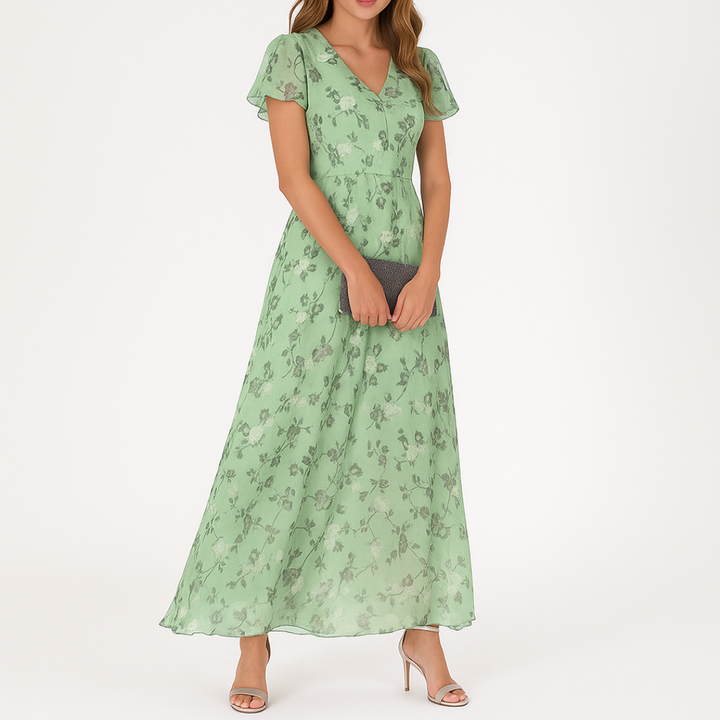 Danielle - Elegancka Sukienka Z Dekoltem W Szpic I Zakrywającym Brzuch