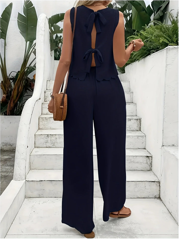 Raya – Stylowy Dwuczęściowy Zestaw Bez Rękawów