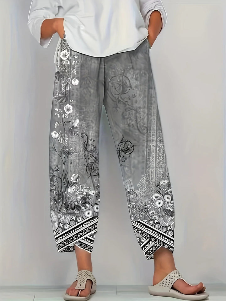 Kayden - Vintage Kwieciste Spodnie Capri