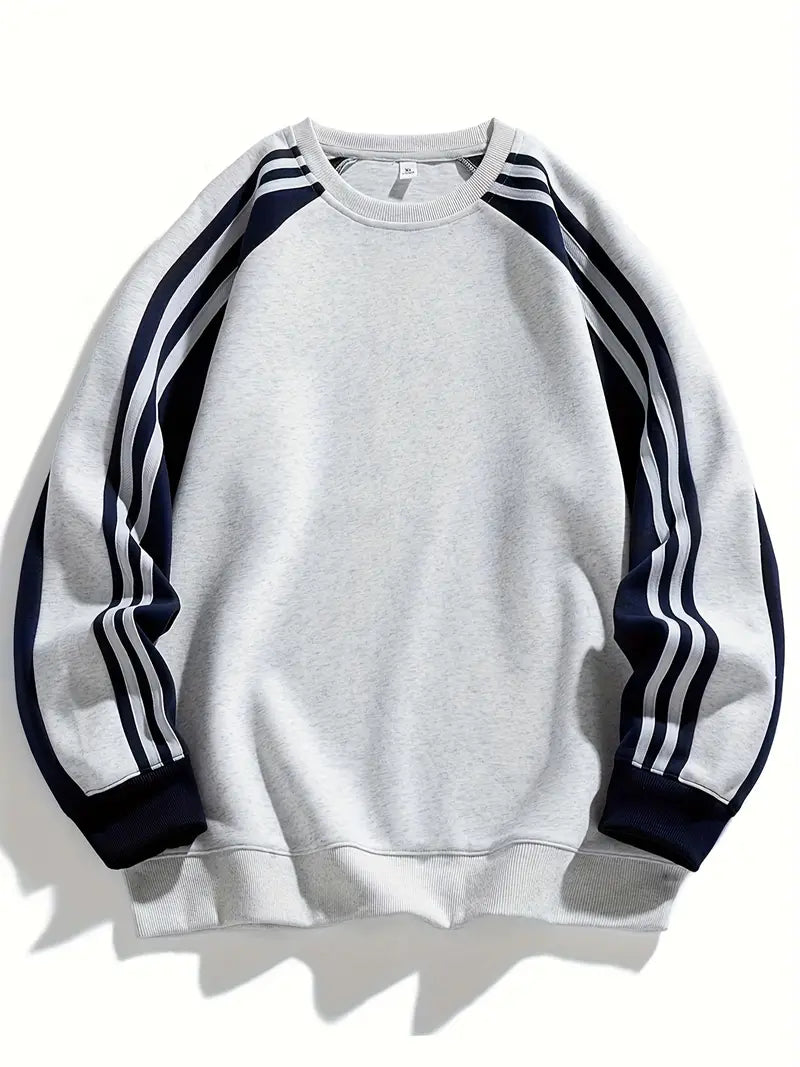 Maddox – Bluza z Paskami Na Rękawach i Okrągłym Dekoltem