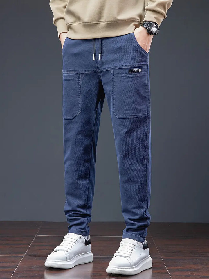 Jarrett – Eleganckie Spodnie Jogger z Troczkiem w Pasie