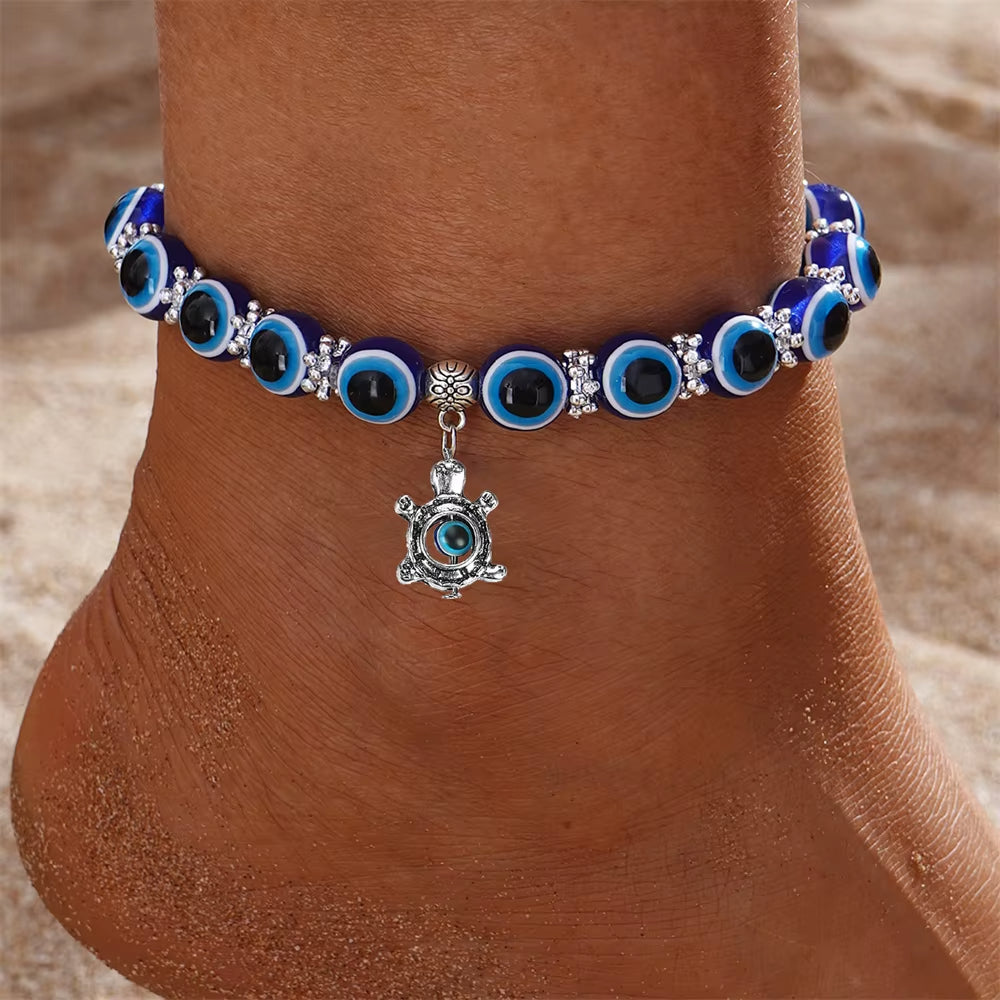 Eliani – Bransoletka na Kostkę  Saphira Zły Oko Amulet