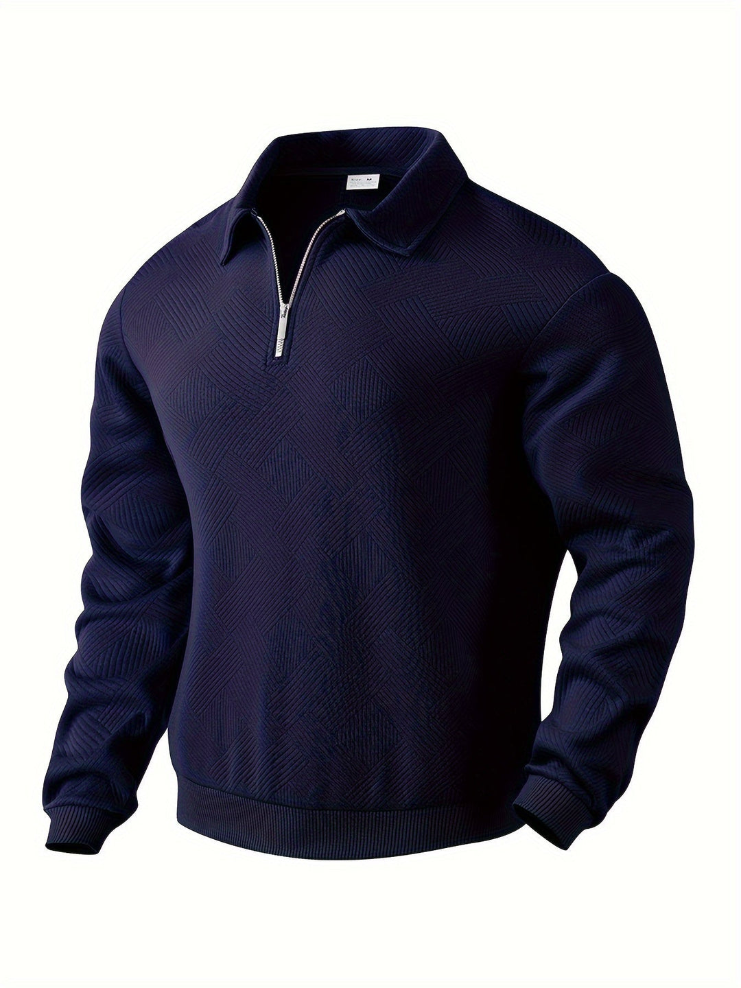 Baldrick – Bluza Vintage z Zamkiem Błyskawicznym i Geometrycznym Wzorem