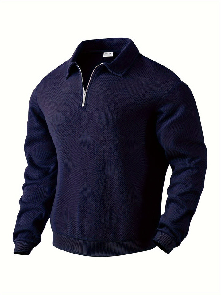 Baldrick – Bluza Vintage z Zamkiem Błyskawicznym i Geometrycznym Wzorem