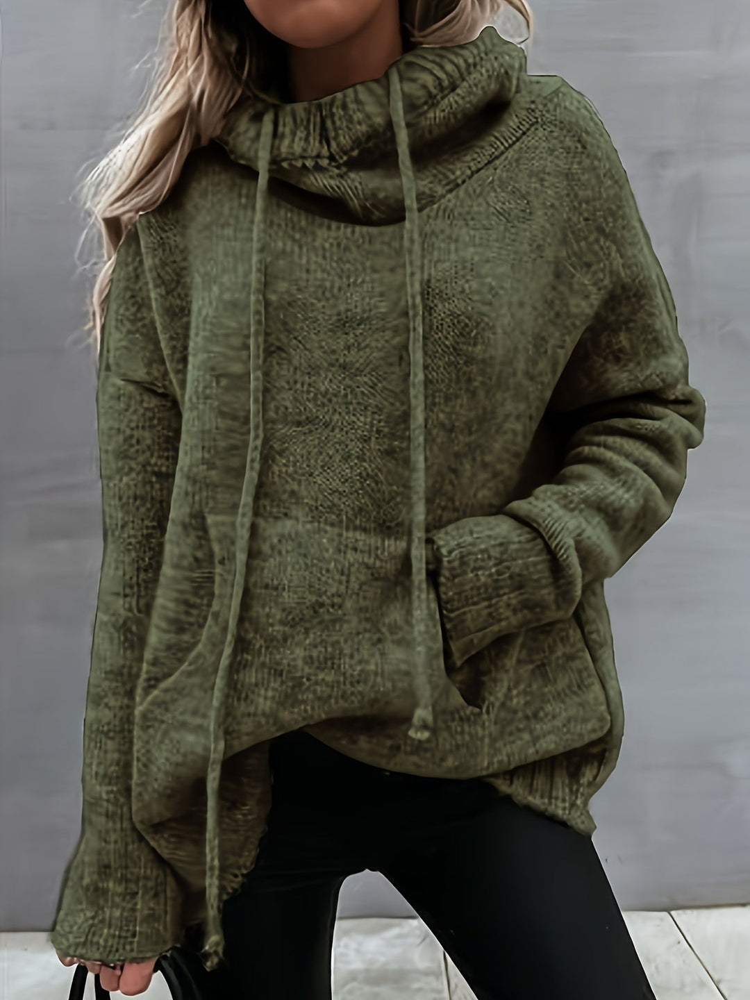 Zelina – Sweter z Długim Rękawem i Kieszenią