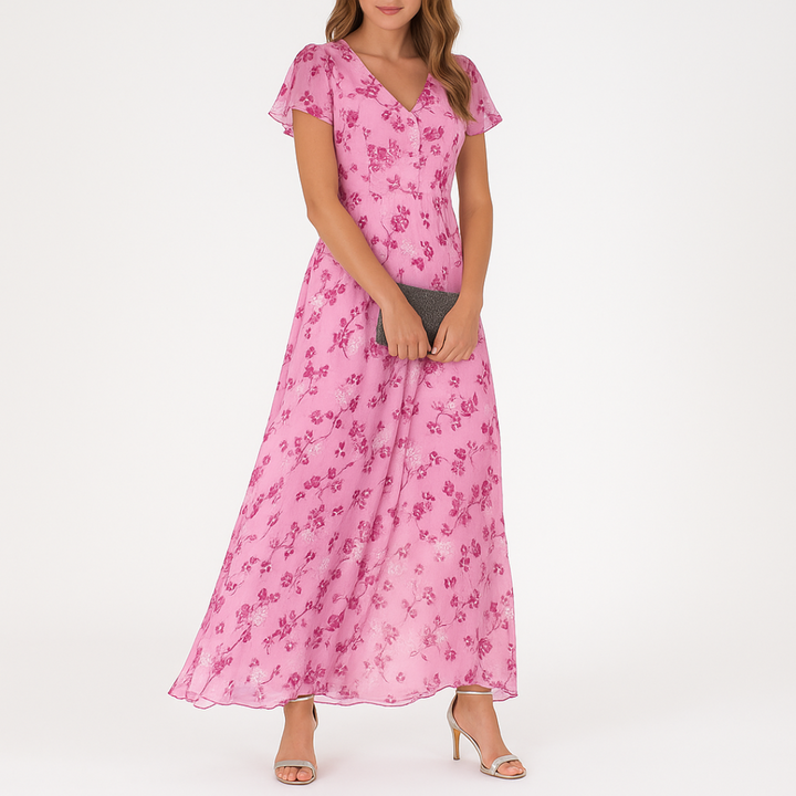 Danielle - Elegancka Sukienka Z Dekoltem W Szpic I Zakrywającym Brzuch
