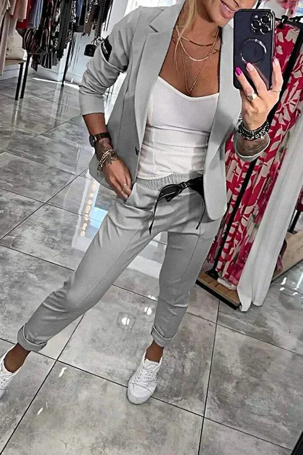 Jocelyne - Elegancki Zestaw Marynarki Spodni
