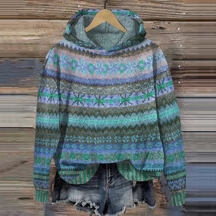 Annika – Bluza z Kapturem w Stylu Etnicznym Retro
