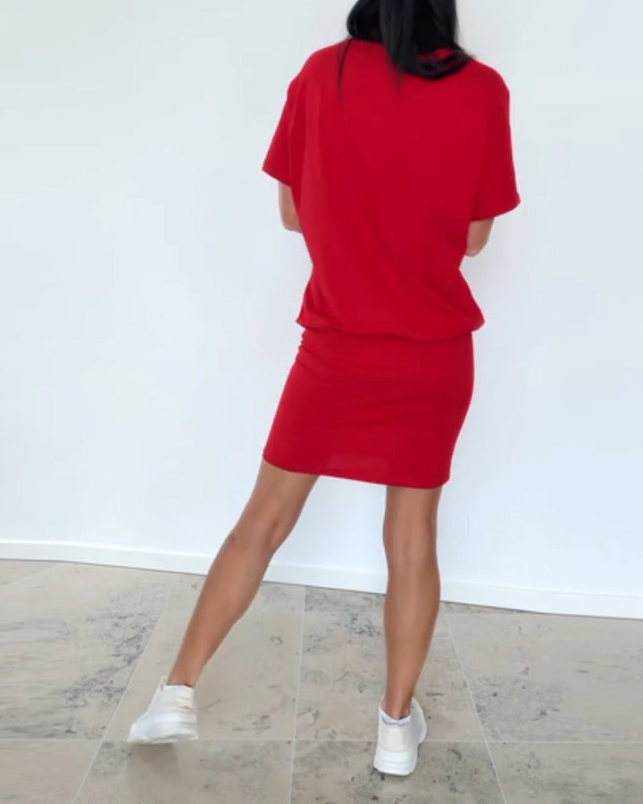 Ulrika - Mini Sukienka z Krótkim Rękawem