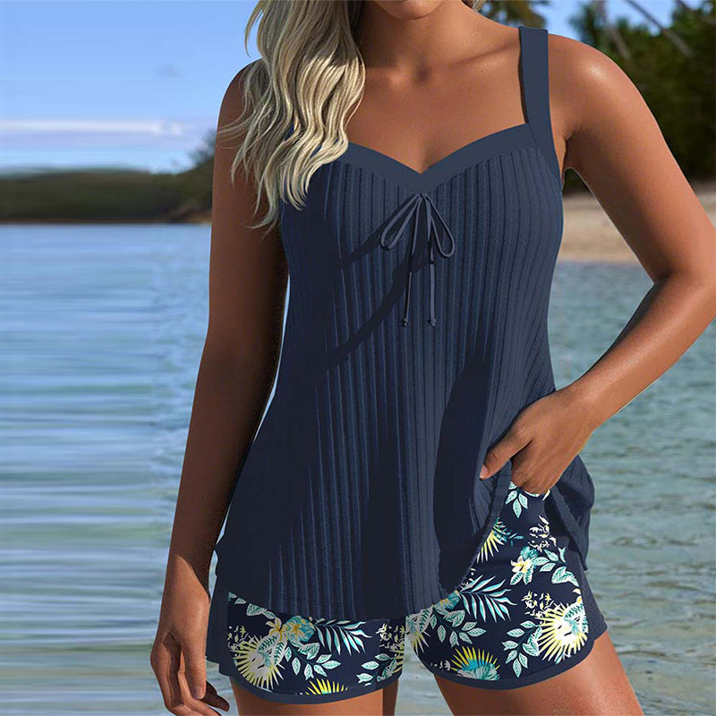 Elvia – Elegancki Zestaw Tankini w Kwiatowy Wzór