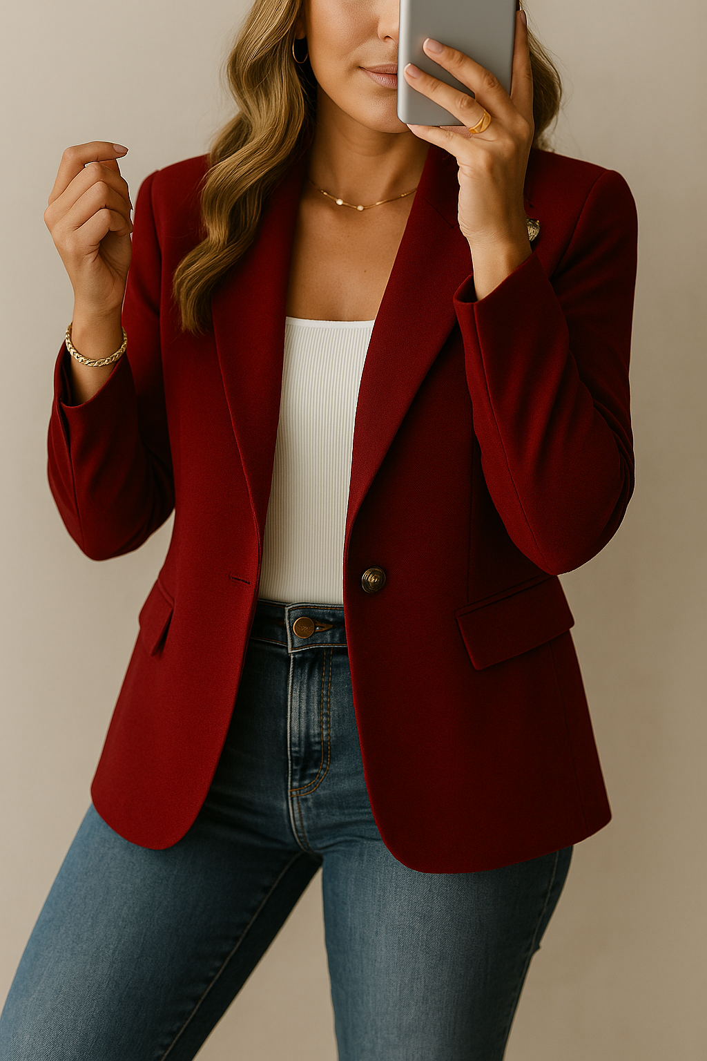 Iskra – Elegancka Marynarka z Guzikami i Kieszeniami