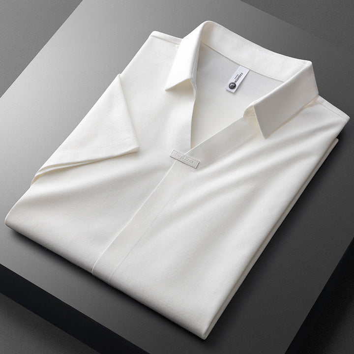 Jeorge – Elegancka Koszulka Polo z Bawełny i Jedwabiu