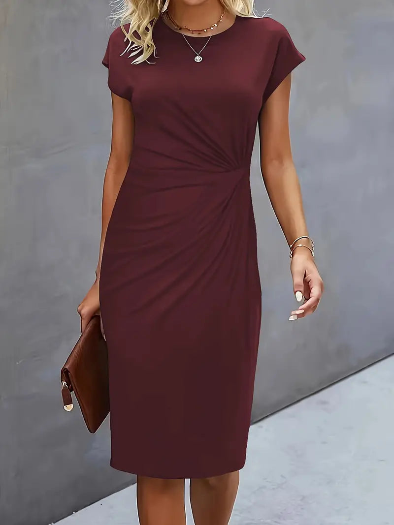 Adelina – Stylowa Sukienka Z Okrągłym Dekoltem