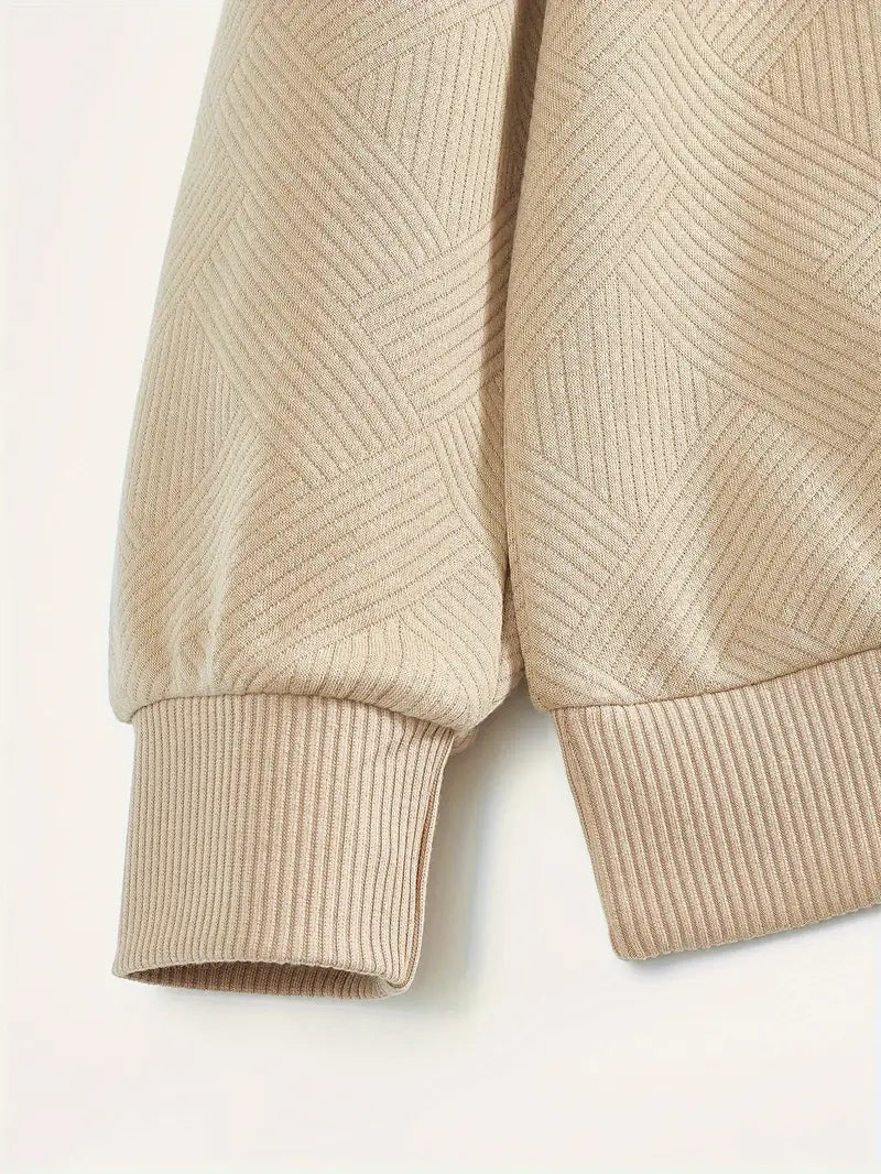 Baldrick – Bluza Vintage z Zamkiem Błyskawicznym i Geometrycznym Wzorem