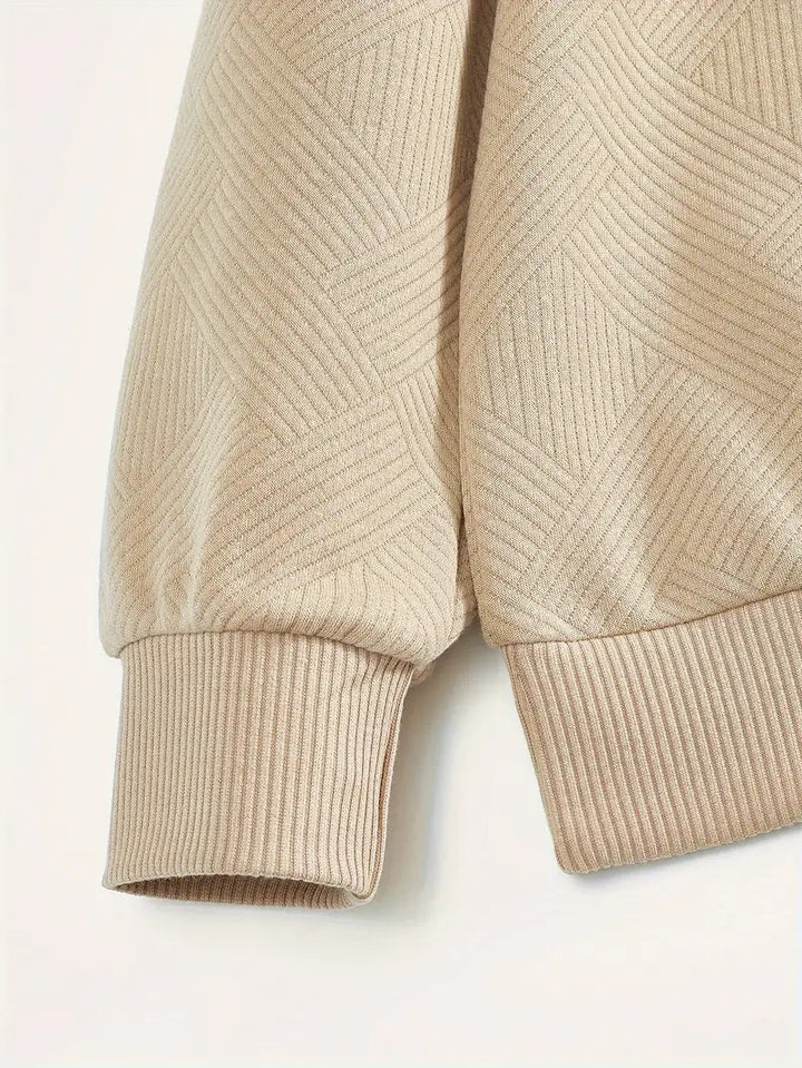 Baldrick – Bluza Vintage z Zamkiem Błyskawicznym i Geometrycznym Wzorem