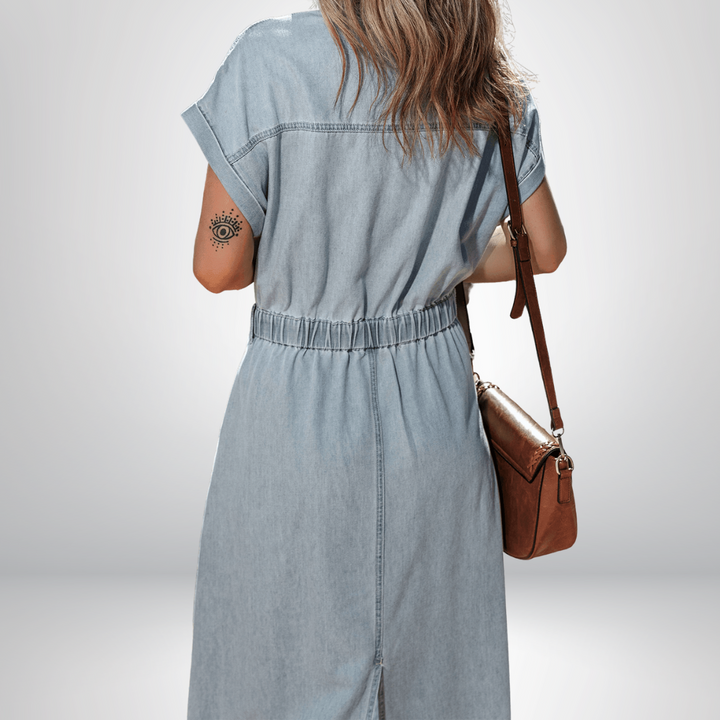 Brygida – Elegancka Sukienka Jeansowa