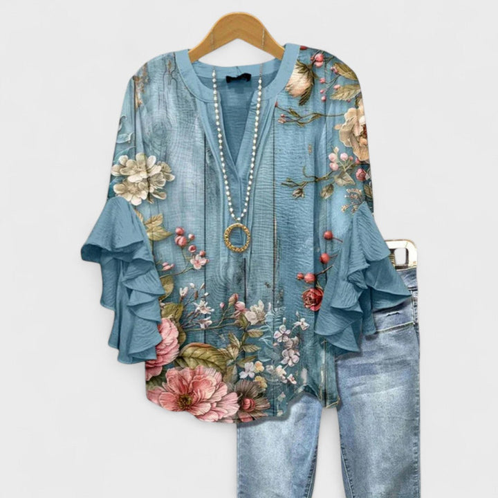 Rachida – Elegancka Bluzka w Kwiatowy Wzór