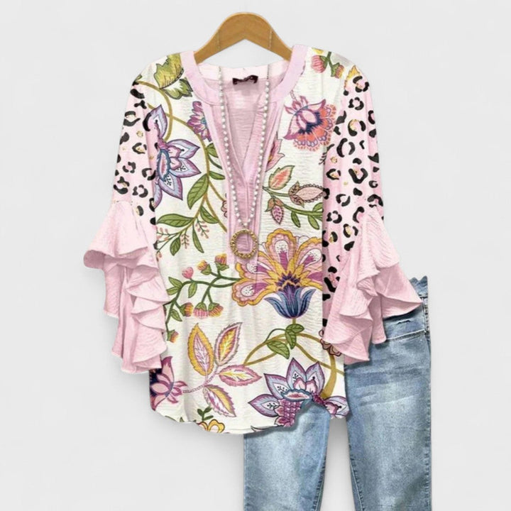 Rachida – Elegancka Bluzka w Kwiatowy Wzór