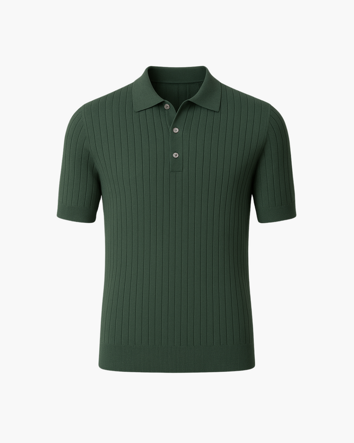 Donte - Dzianinowa Koszulka Polo Z Krótkim Rękawem