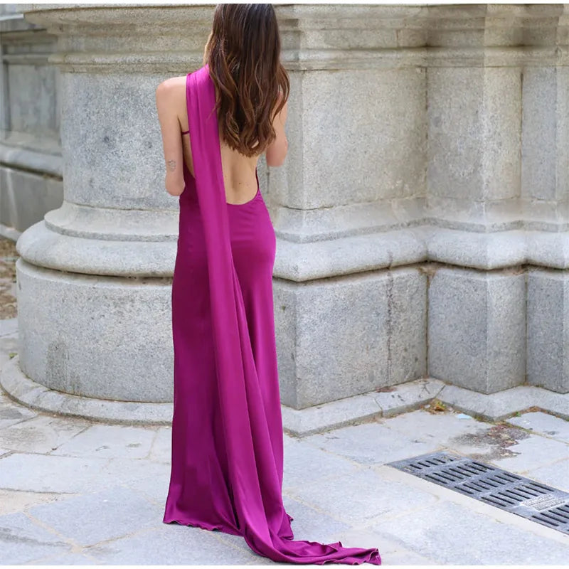 Lucila - Suknia Maxi z Dekoltem Halter