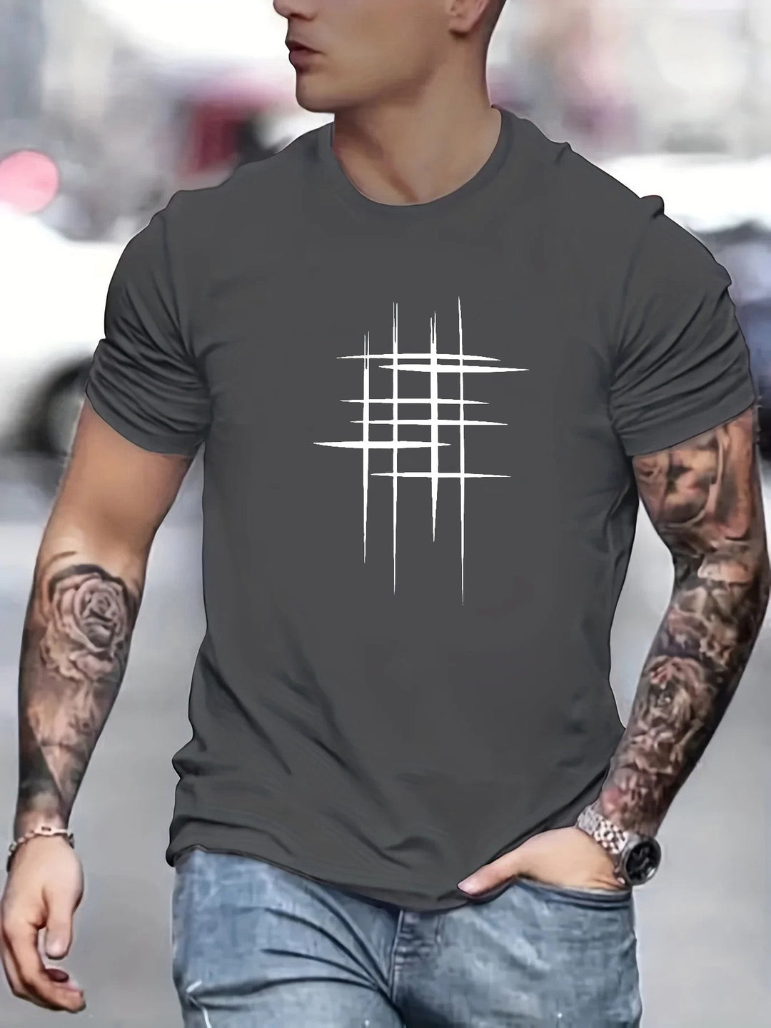Pantazis - Elegancka Koszulka Z Okrągłym Dekoltem I Nadrukiem Graficznym