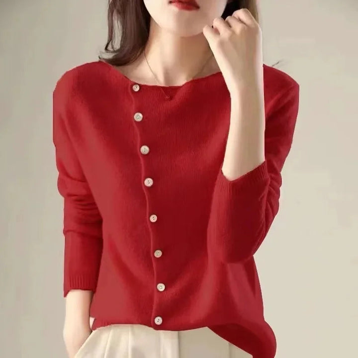 Huerta – Elegancki Sweter z Dzianiny z Guzikami