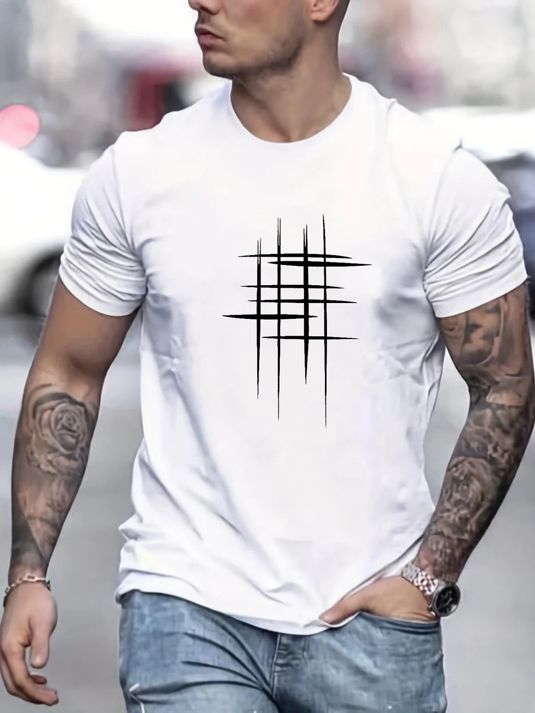 Pantazis - Elegancka Koszulka Z Okrągłym Dekoltem I Nadrukiem Graficznym