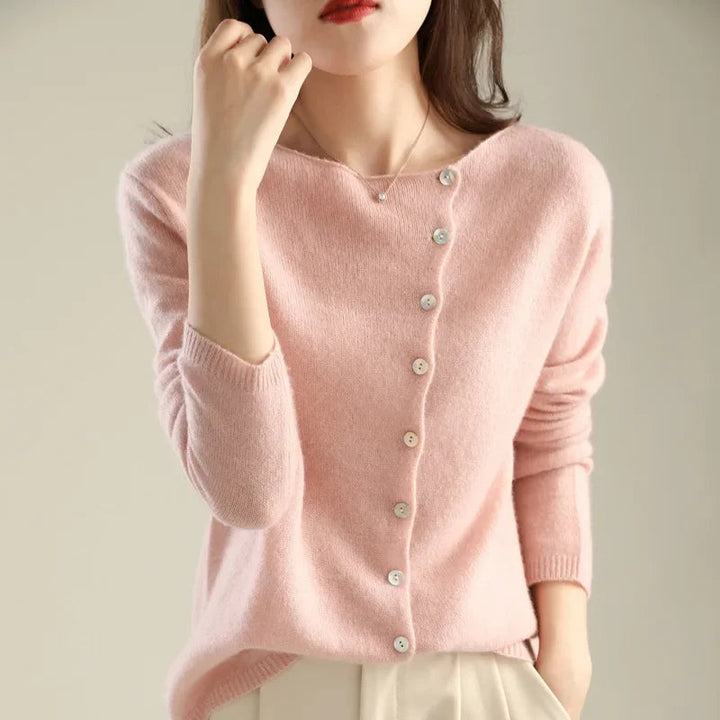 Huerta – Elegancki Sweter z Dzianiny z Guzikami
